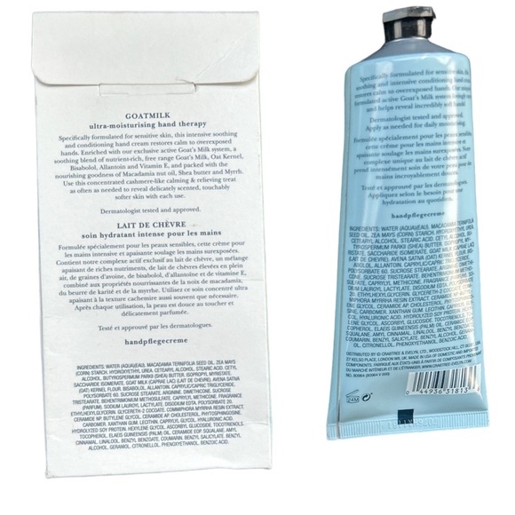 New Crabtree & Evelyn Goatmilk & Oat Soothing Hand Cream Therapy 3.5oz - Picture 2 of 2